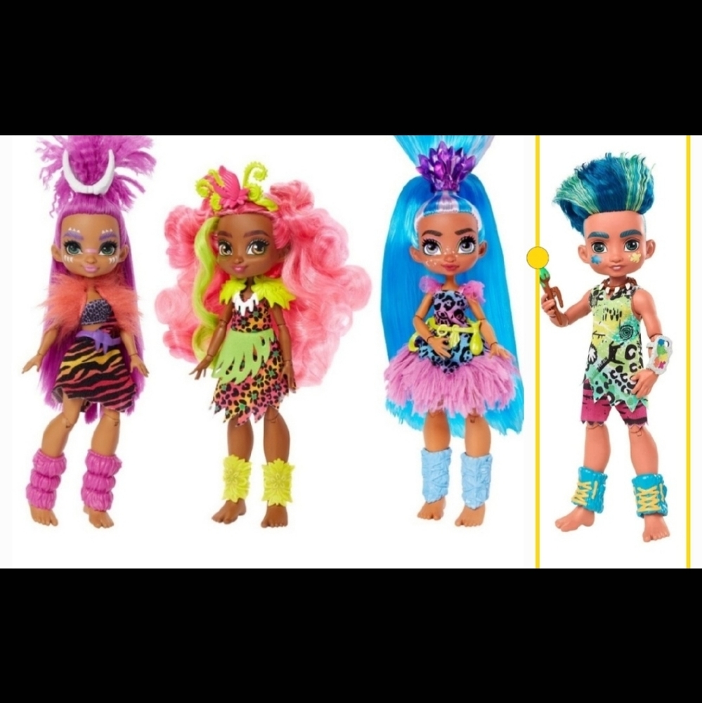 :* 4 NIB CAVE CLUB Dolls TELLA ROARALAI FERNESSA & SLATE 8" Fashion dolls BUNDLE